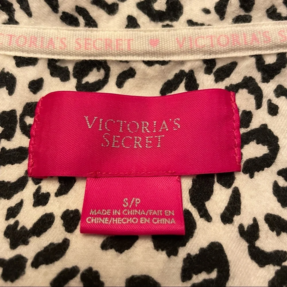 Victoria's Secret Leopard Print Cotton Pajama Top.  Size S - Picture 4 of 6